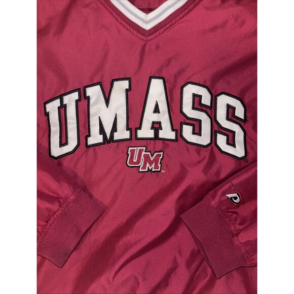 VINTAGE PRO PLAYER UMASS UNIVERSITY OF MASSACHUSETTS PULLOVER XL JACKET - Picture 2 of 4